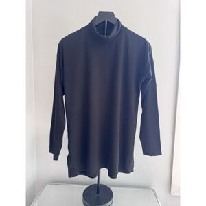 J. Jill Luxe Supima Turtleneck Tunic Black Size S Minimalist‎ Basic Soft Preppy